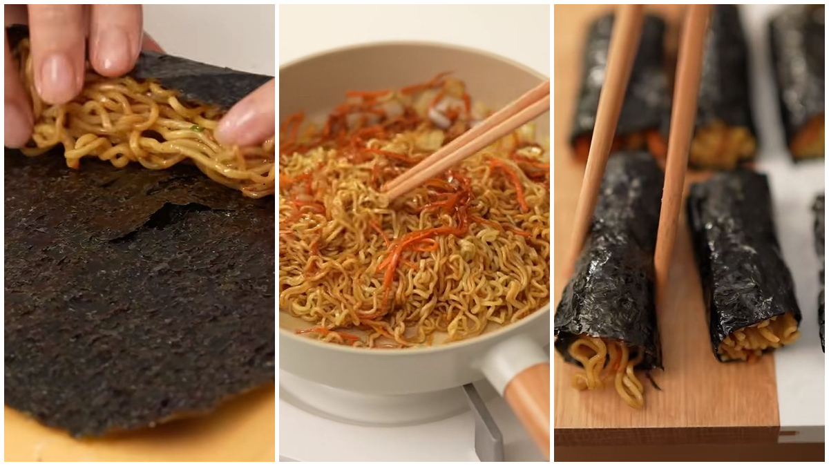 Proses memasak Indomie Gimmari.