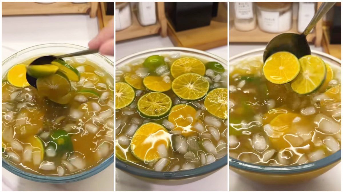 Minuman Es Teh Serai Jeruk yang cocok buat buka puasa.