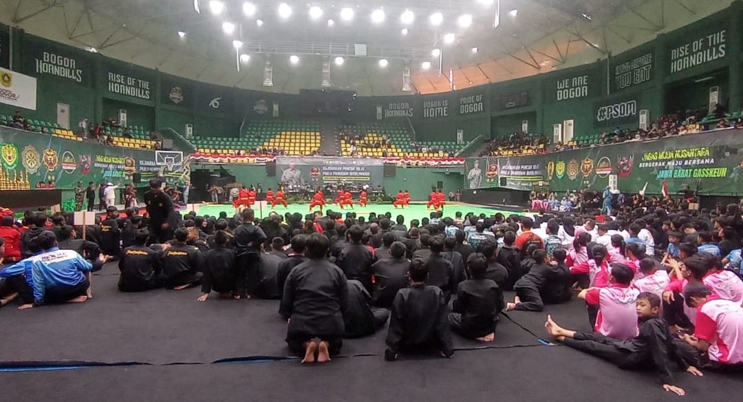 Pembukaan Kejuaraan Pencak Silat Piala Pangdam III/Siliwangi yang berlangsung di GOR Laga Tangkas, Pakansari, Cibinong pada Kamis, 12 Februari 2026.
