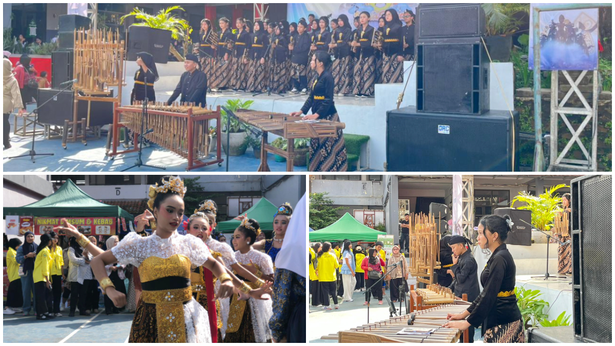 Penampilan musik angklung dan tarian adat tradisional di SMPN 9 Kota Bogor