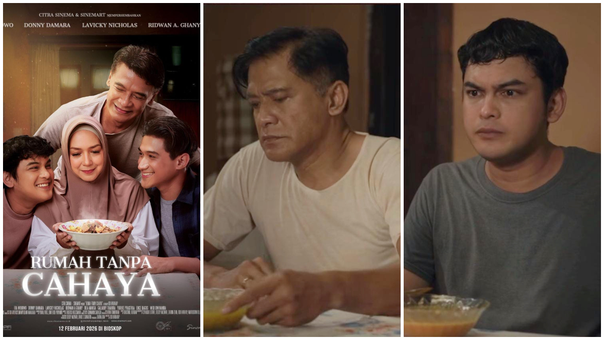 Poster resmi Film Drama Rumah Tanpa Cahaya yang tayang di bioskop mulai 12 Februari.