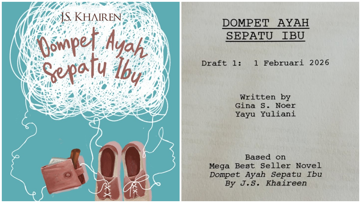Draft awal skenario film dari Novel Dompet Ayah Sepatu Ibu yang dibagikan J.S. Khairen melalui Instagram.