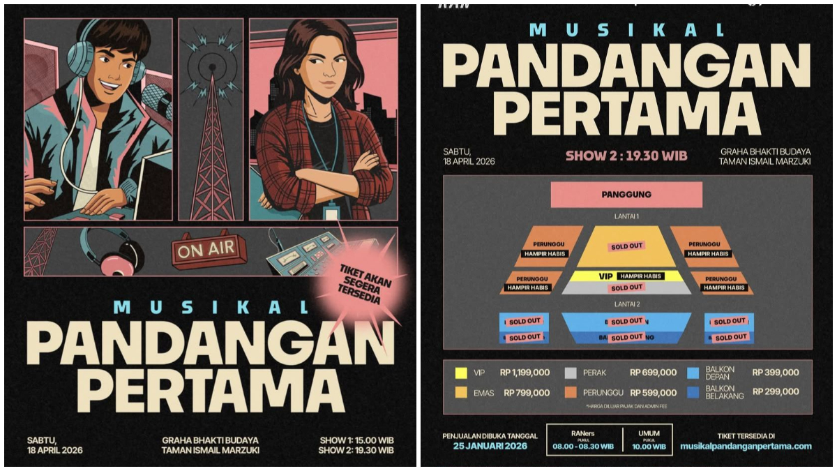 Poster resmi Musikal Pandangan Pertama dari Grup Musik RAN.