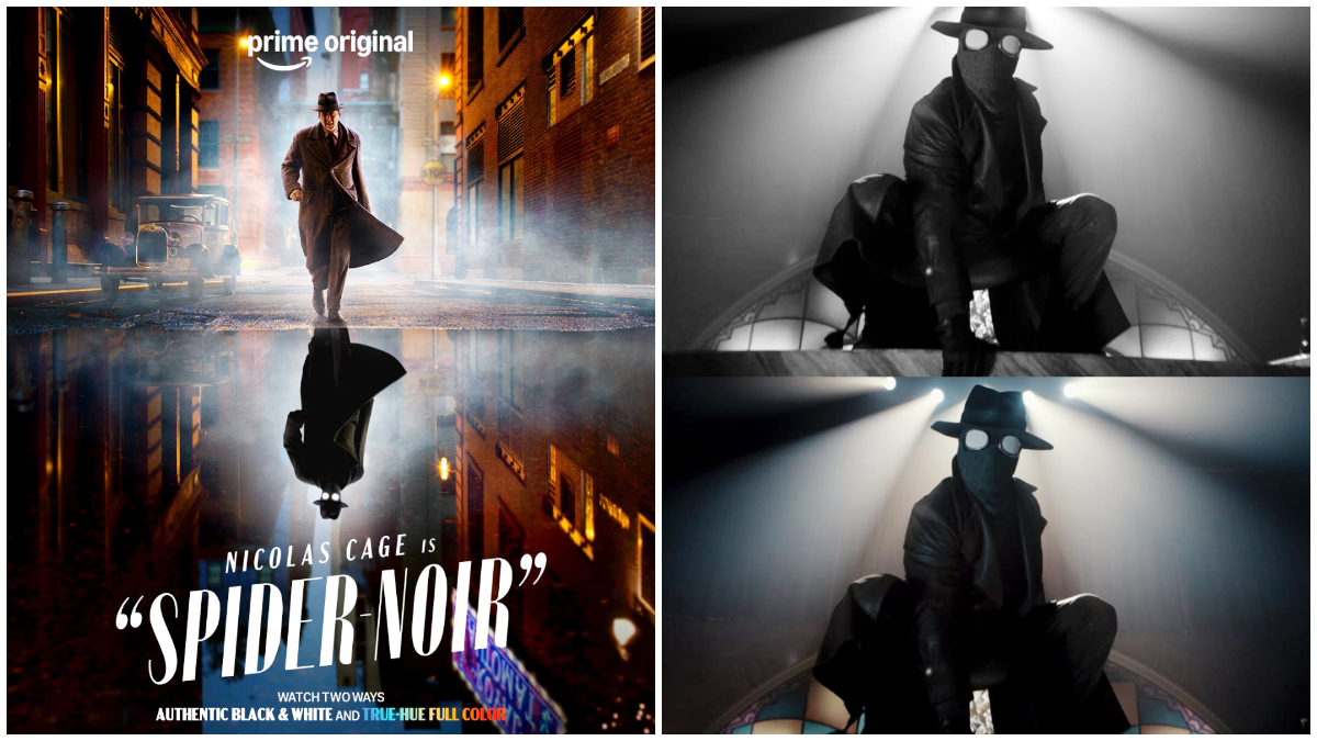 Poster Serial Spider Noir yang tayang dengan dua versi.