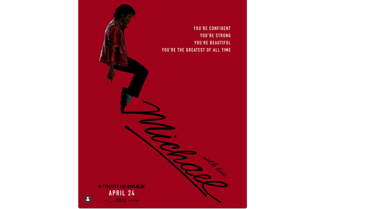 Poster film dokumenter King of Pop Michael Jackson.