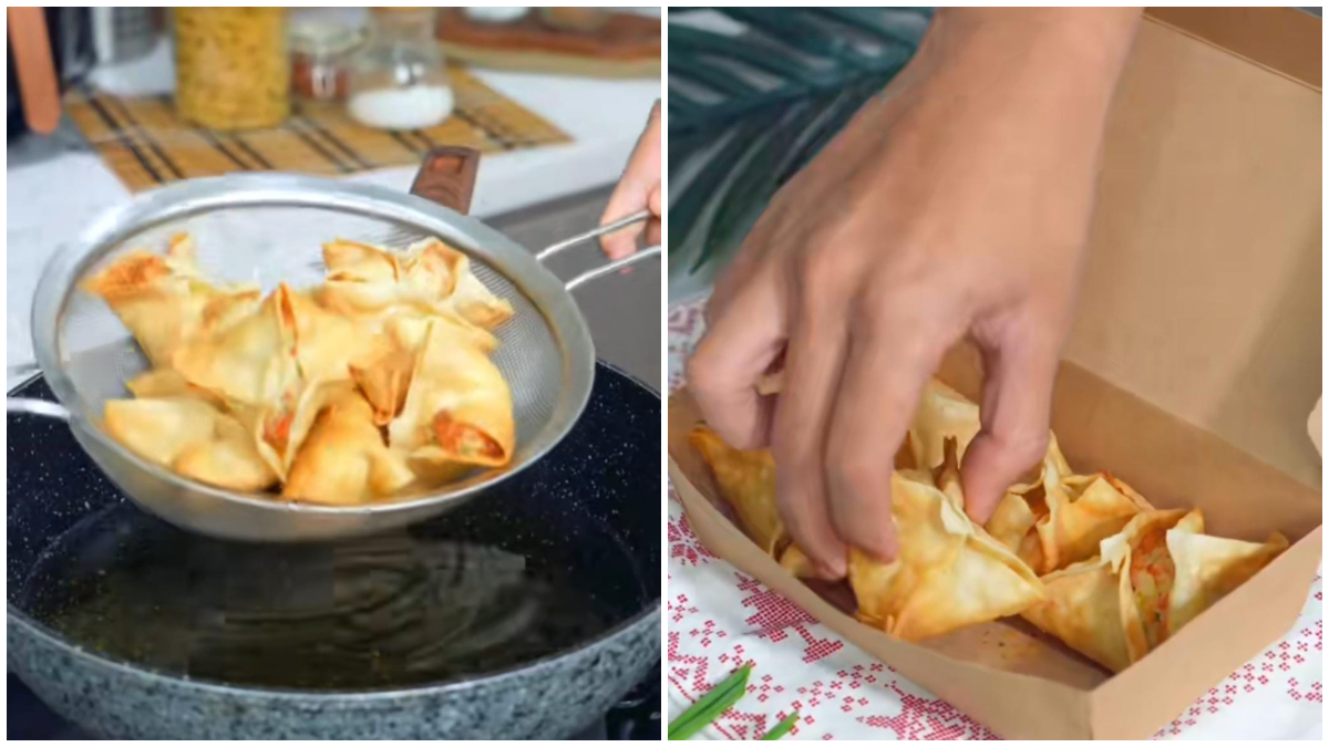 Crab rangoon renyah isi creamy yang cocok jadi ide jualan takjil.