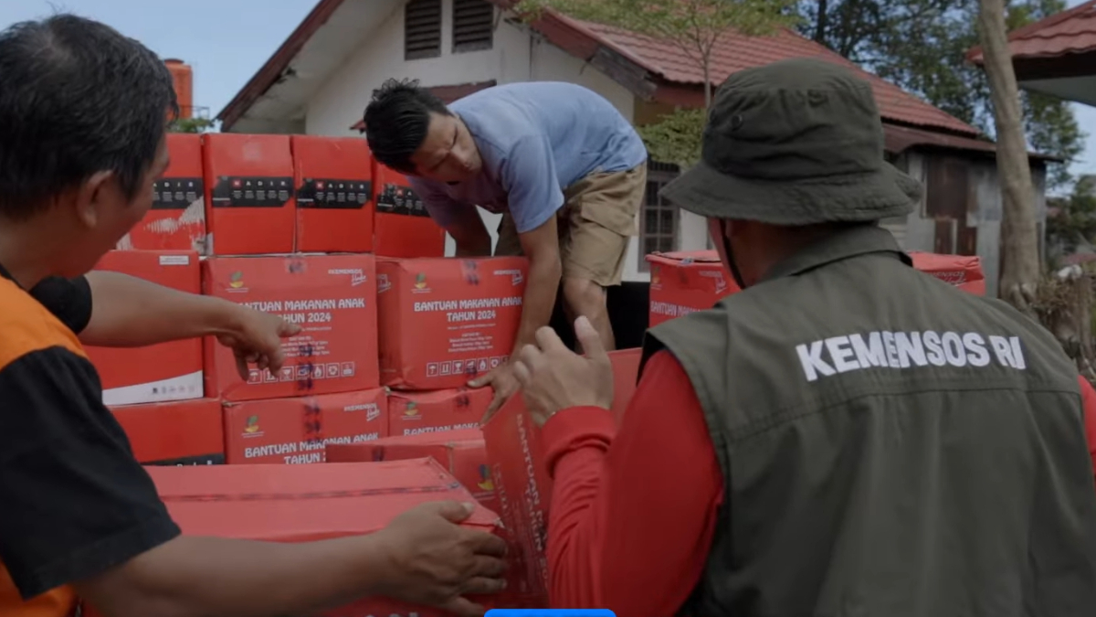 Ilustrasi distribusi bansos berupa Bantuan Pangan