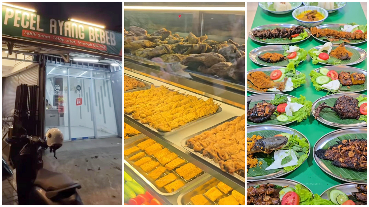 Menu makanan di Pecel Ayang Bebeb, Jalan Sholeh Iskandar, Kota Bogor.