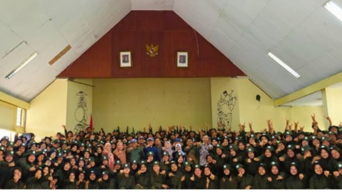 Mahasiswa Polbangtan Bogor saat menggelar pembinaan bela negara mahasiswa tingkat III.