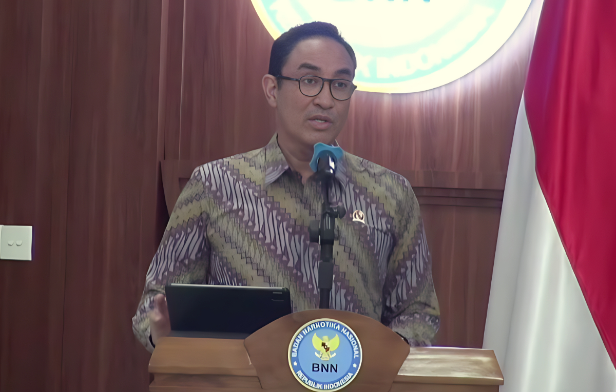 Kepala BNN, Suyudi Ario Seto saat memberikan keterangan.