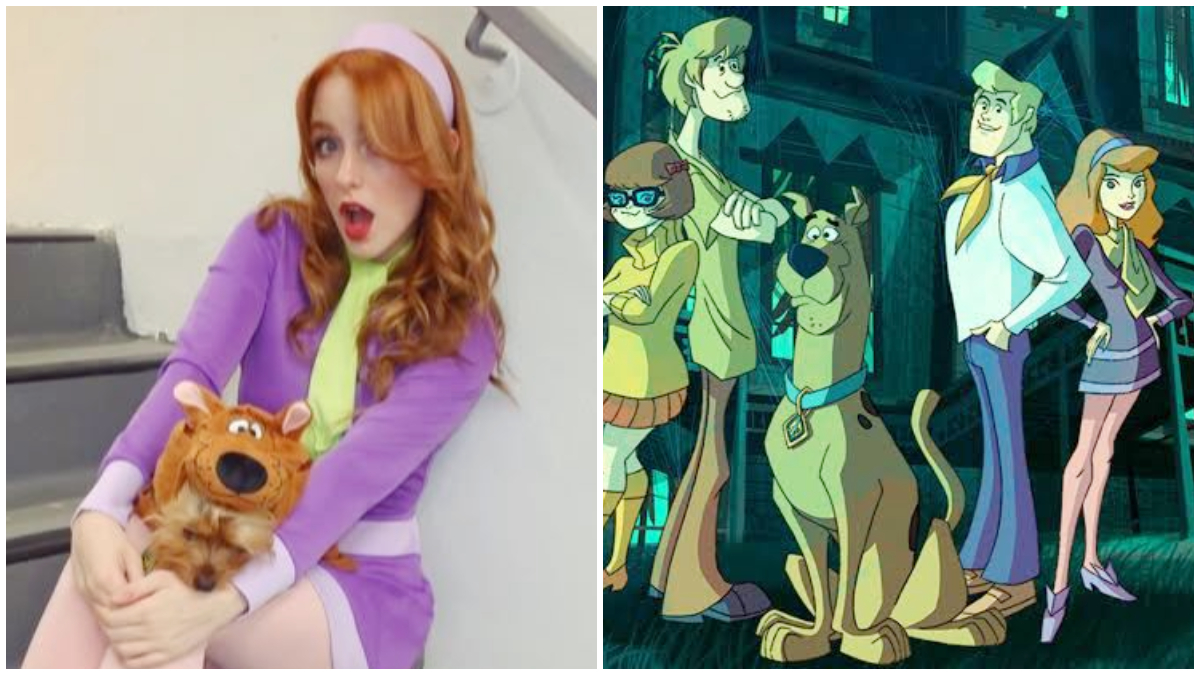 Potret Mckenna Grace cosplay sebagai Daphne dan Animasi Scooby Doo.