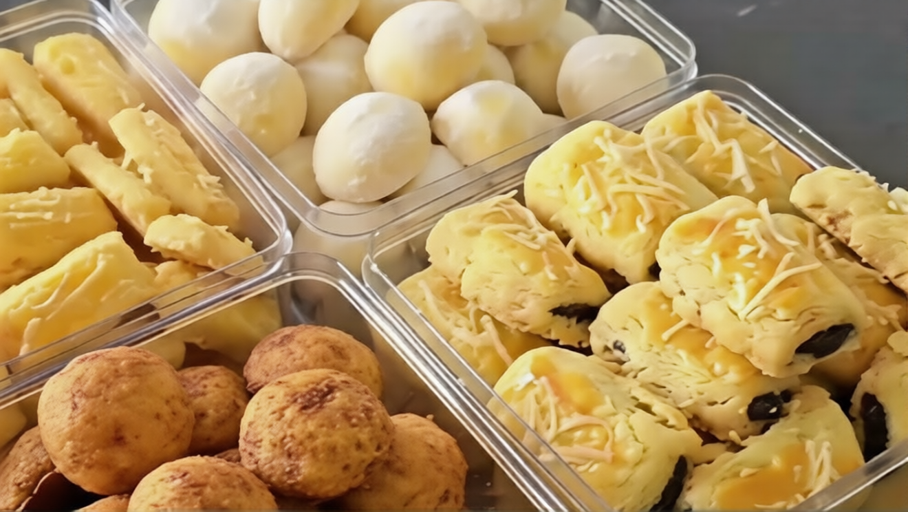 Ilustrasi kastengel dan varian kue kering yang cocok untuk menu buka puasa di bulan Ramadhan.