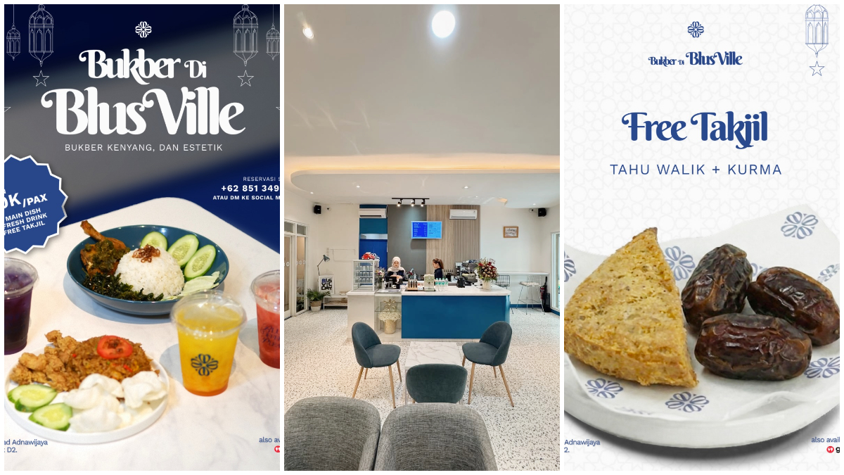 Paket bukber BlusVille Coffee seharga Rp50.000 per pax yang terdiri dari main dish, minuman, dan takjil.