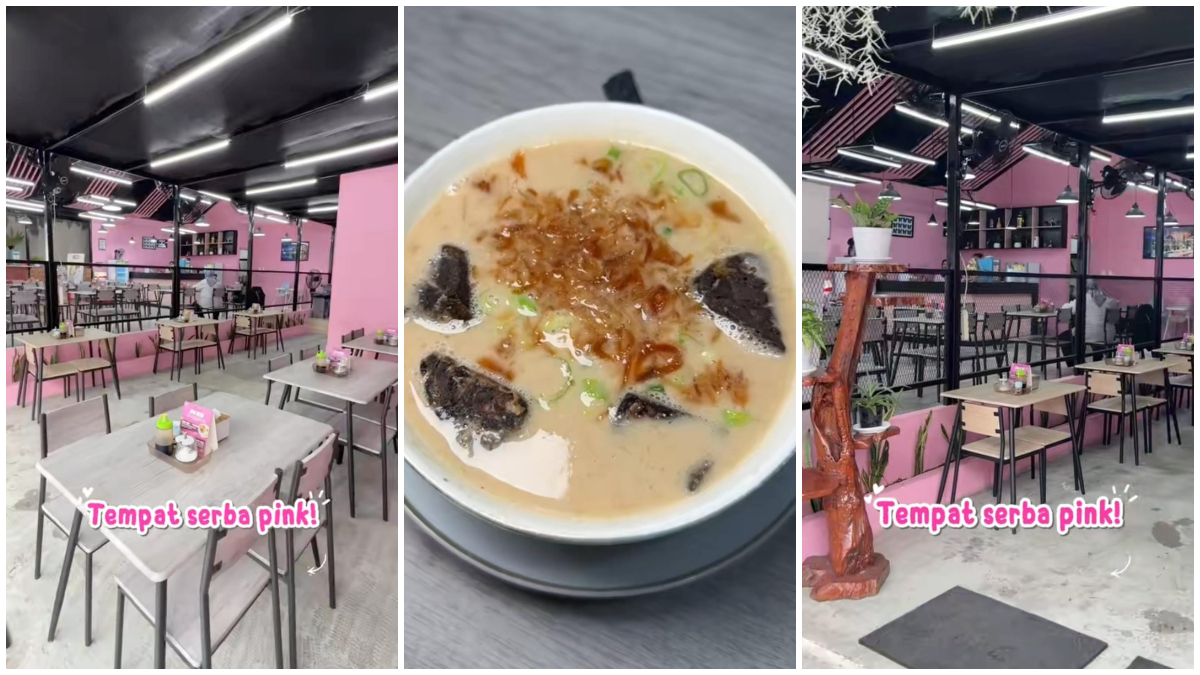 Suasana Mamma Coto Pink di Bogor dengan konsep interior serba pink yang estetik. 