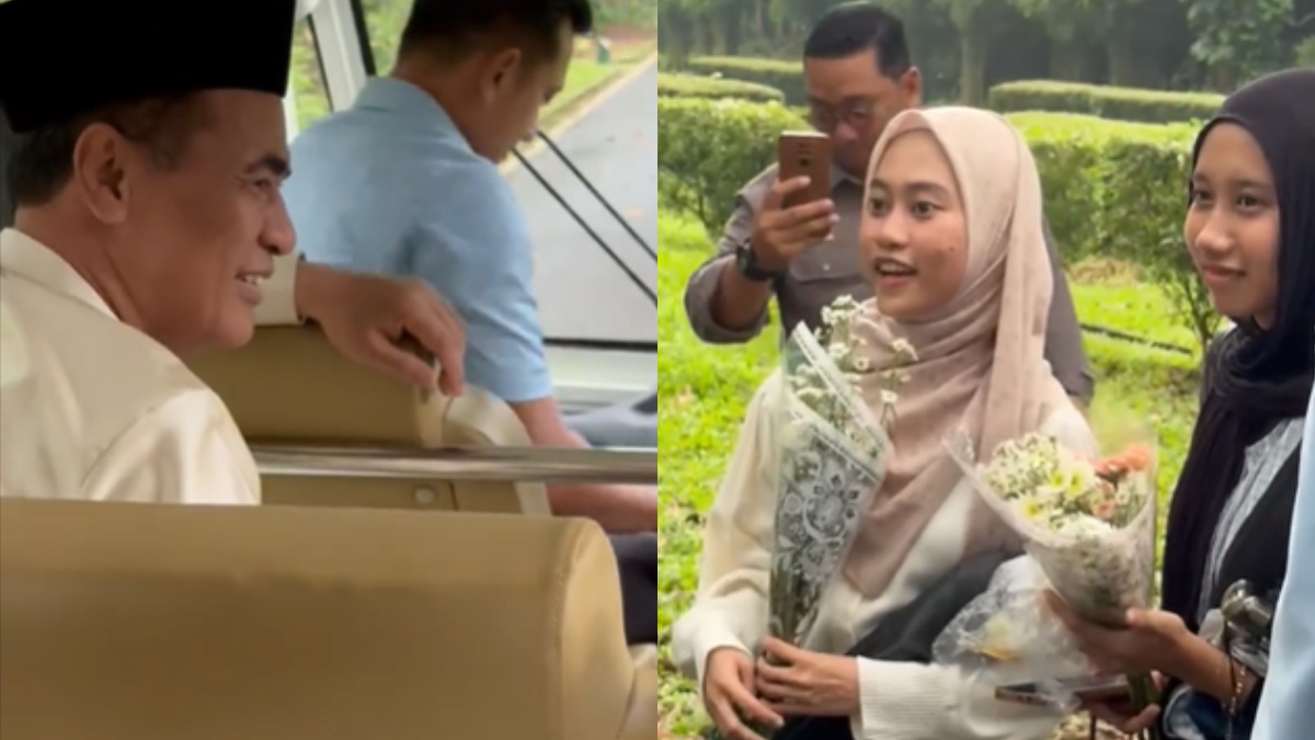 Menteri Pertanian Andi Amran Sulaiman saat bertemu dua mahasiswa di Kebun Raya Bogor viral di media sosial.&nbsp;