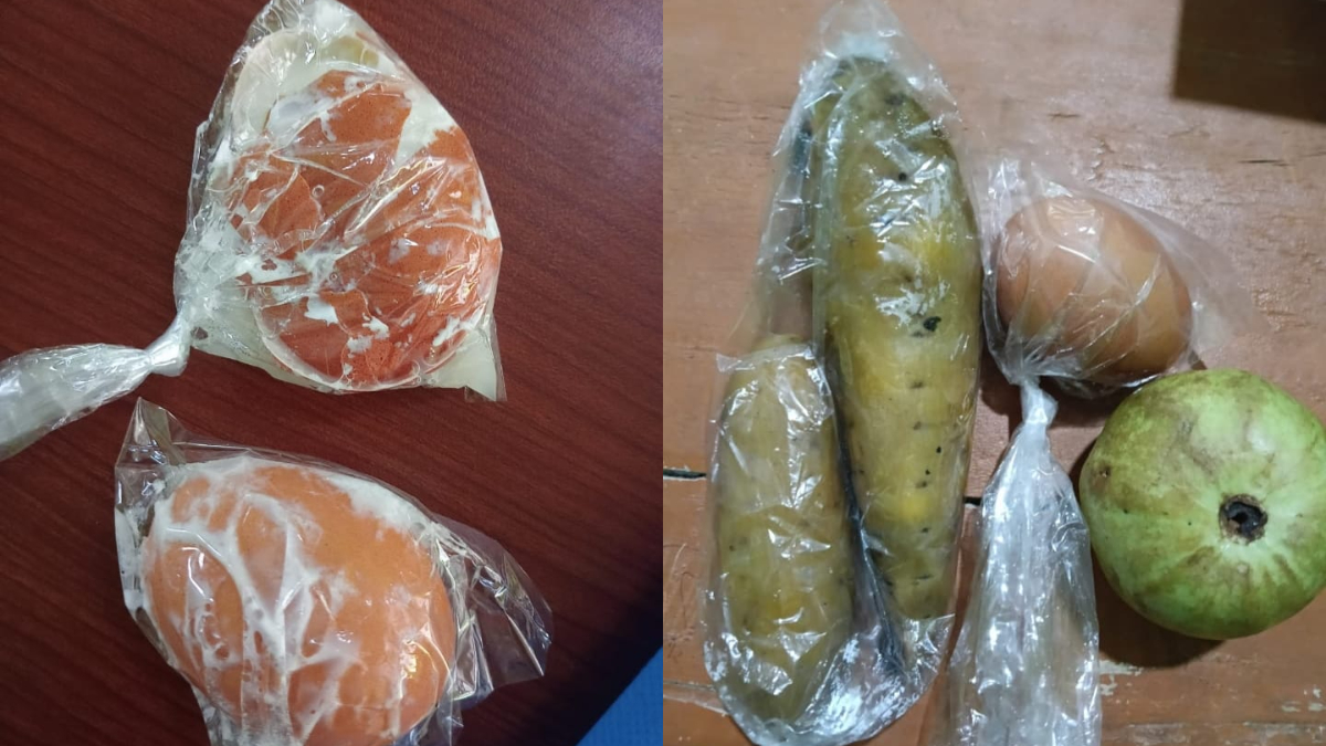 Telur diduga belum matang dan buah di Nanggung Kabupaten Bogor dikeluhkan.