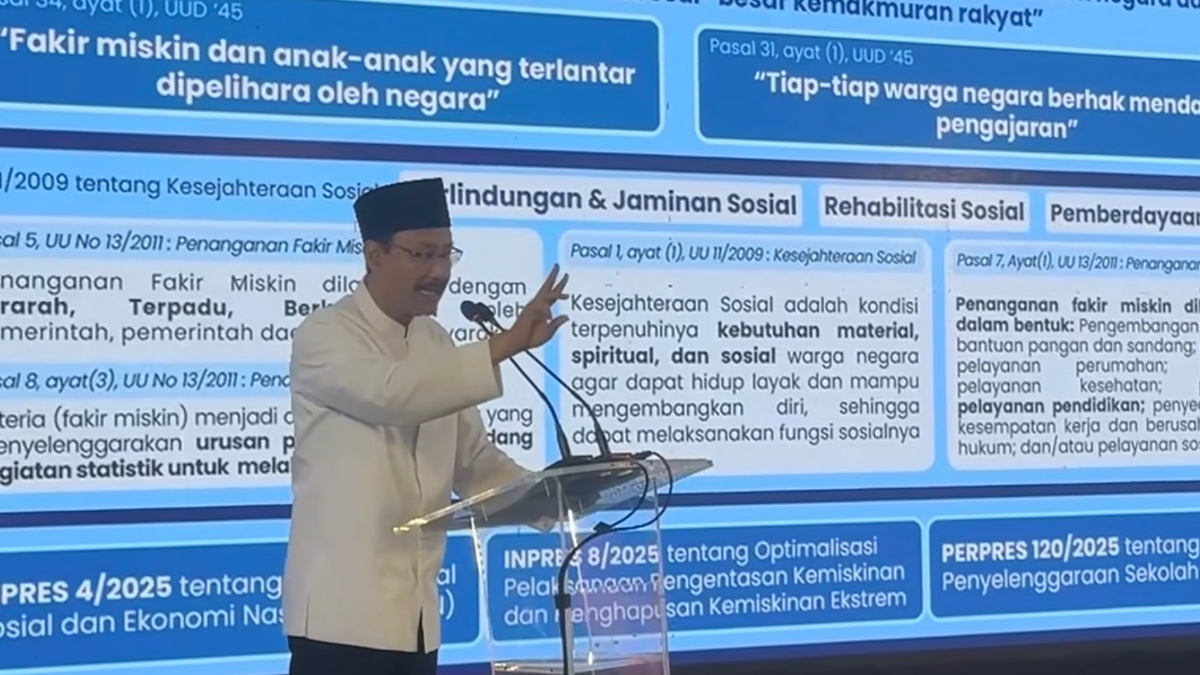 Menteri Sosial Saifullah Yusuf dalam Acara Penandatanganan PKS di Koperasi Desa Merah Putih Desa Renjang, Kecamatan Ciruas, Kabupaten Serang, pada Selasa, 24 Februari 2026.