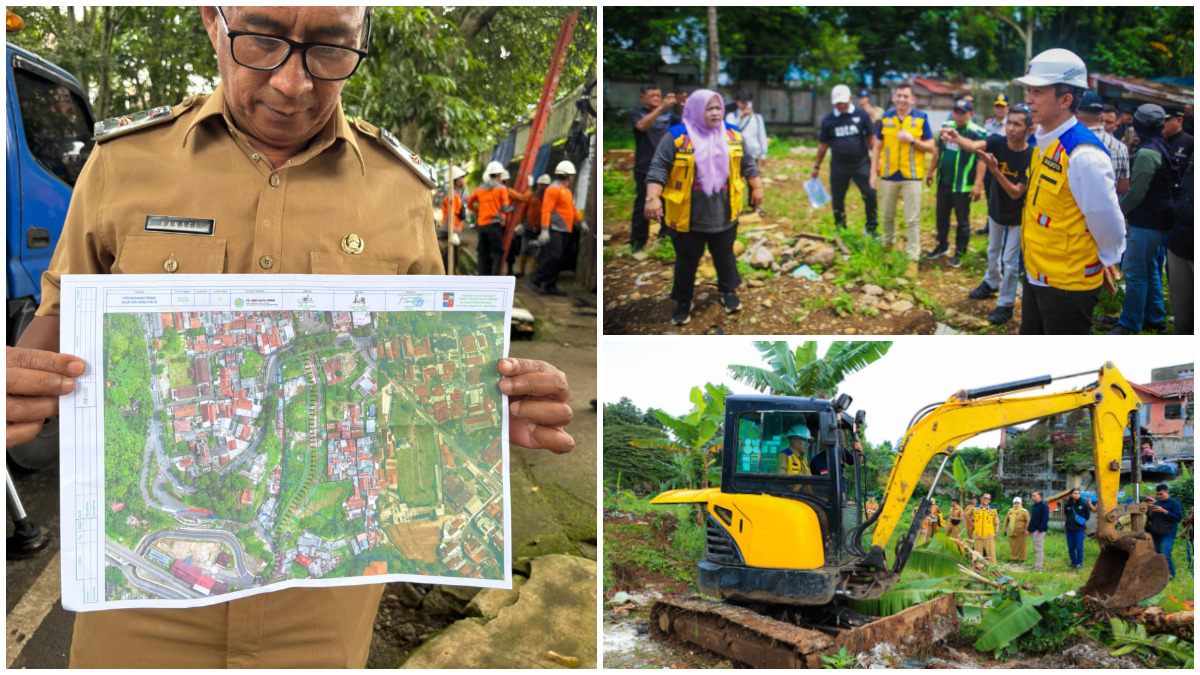 Proses&nbsp;cut and fill atau perataan lahan sebagai persiapan konstruksi jalan baru pengganti Jalan Saleh Danasasmita