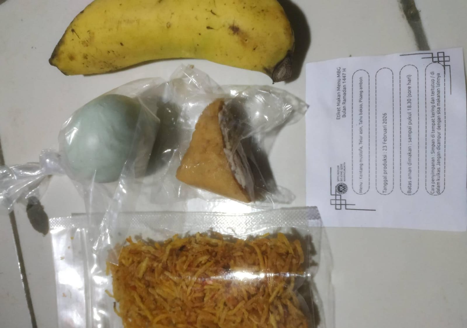 Penampakan menu MBG buat siswa selama Ramadhan di Kecamatan Bojonggede, Kabupaten Bogor.
