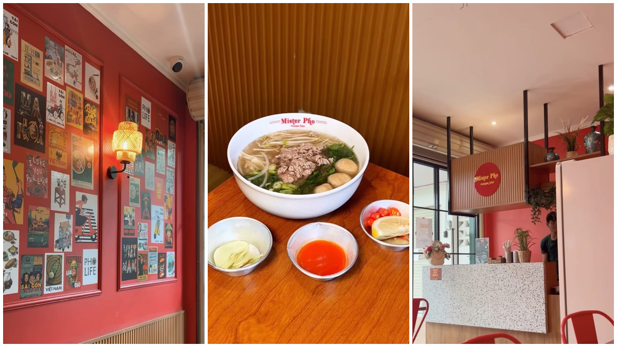 Suasana di Mister Pho Kota Bogor serta salah satu menu andalannya.