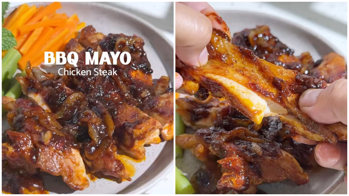 Tampilan menu BBQ Mayo Chicken Steak untuk berbuka puasa. 