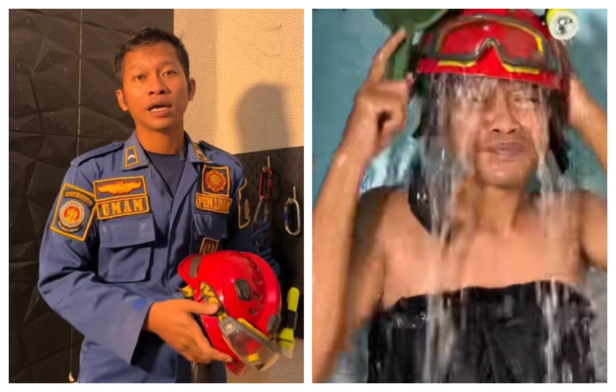Petugas Damkar Kota Depok, Khairul Umam menjadi sasaran aksi teror setelah membuat konten video yang membahas soal penggunaan helm.