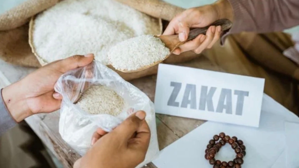 Ilustrai beras untuk zakat fitrah.