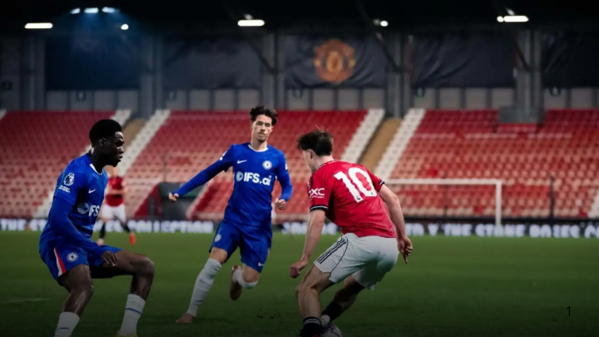 Tim Laga Manchester United U- 21 vs Chelsea U-21 saat pertandingan berlangsung