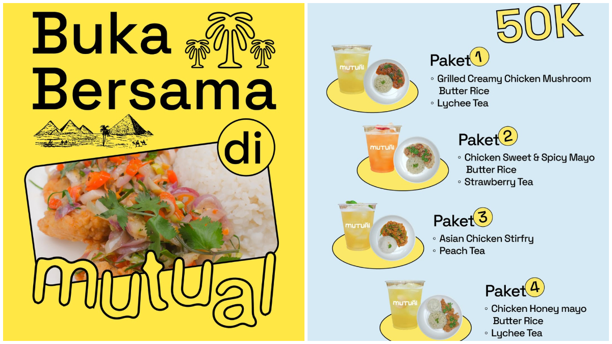 Pilihan paket buka bersama di Mutual Coffee seharga Rp50 ribu per orang.