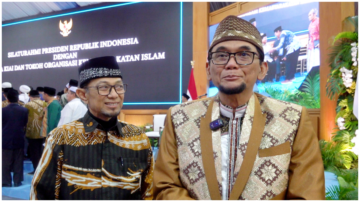 Ustaz Subki Al-Bughury saat memberikan komentar usai acara buka puasa bersama Presiden Prabowo Subianto.