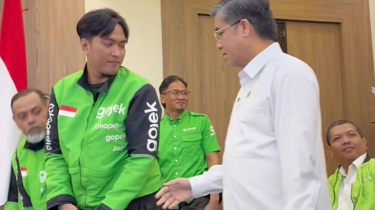 Driver ojol bertemu dengan Menteri Ketenagakerjaan.