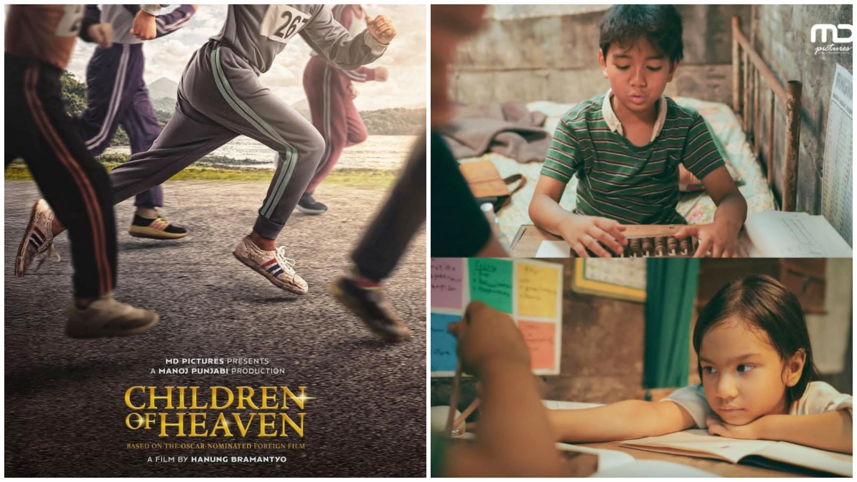 Poster dan potongan adegan dalam trailer film Children of Heaven versi Indonesia. 