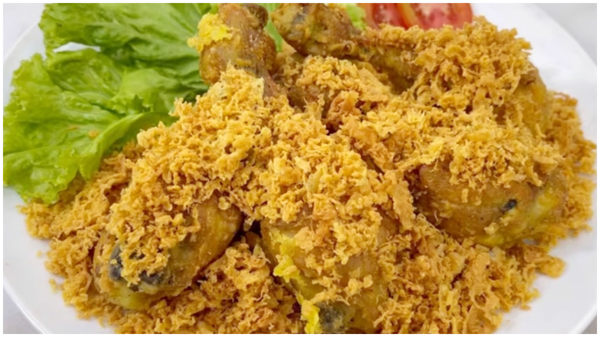 Tampilan ayam goreng kremes dari kanal YouTube Ika Mardatillah