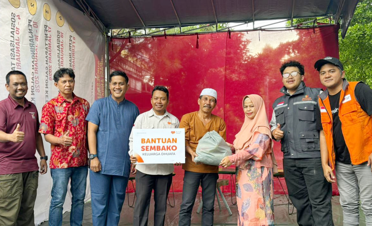 Rumah Zakat kembali membagikan paket sembako kepada para penerima manfaat.