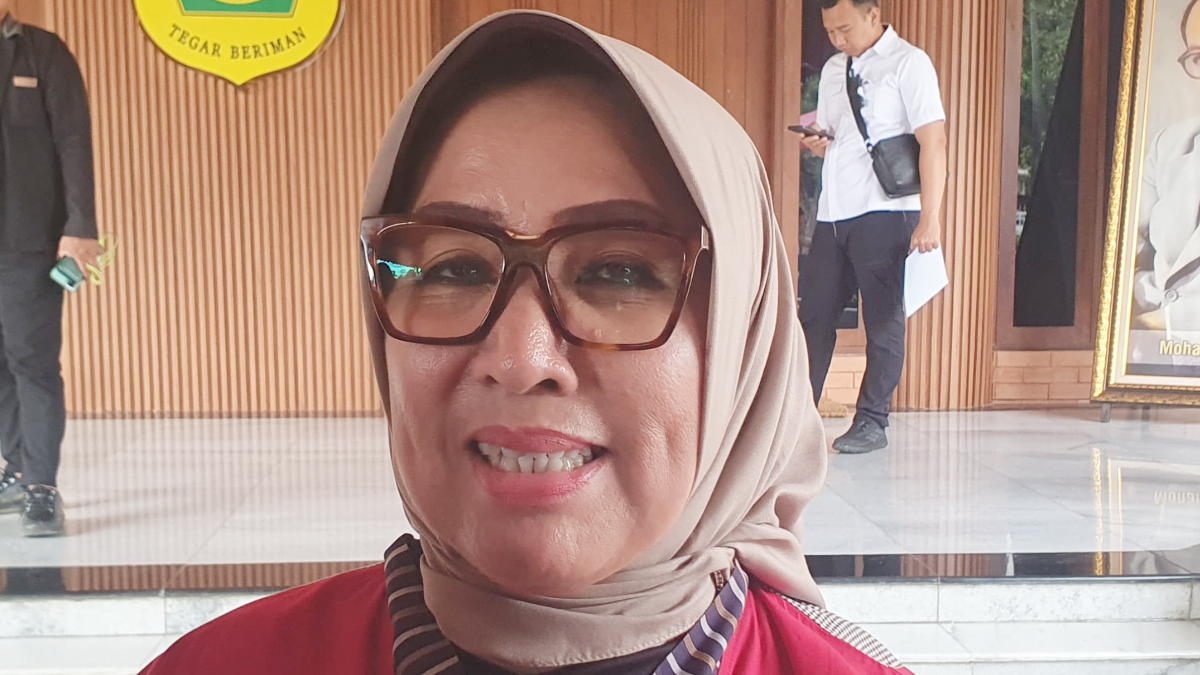 Kepala Dinas Kesehatan Kabupaten Bogor dr. Fusia Meidiawaty saat menyampaikan&nbsp;keterangan.