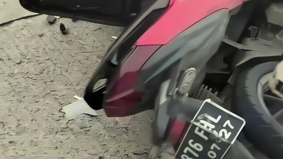 Kondisi motor korban yang kecelakaan di kawasan Tenjo, Kabupaten Bogor.