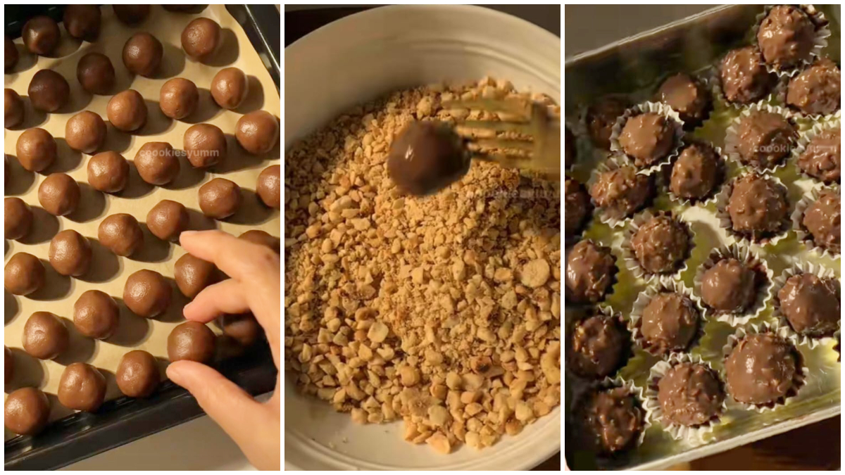Tampilan Rocher Style Cookies Balls. 
