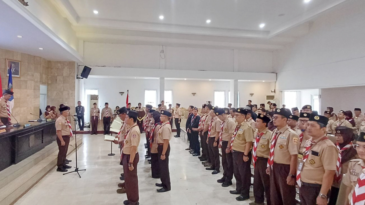 Rakercab Pramuka Kota Bogor digelar di Paseban Sri Baduga, Balai Kota Bogor, Kamis, 12 Maret 2026.