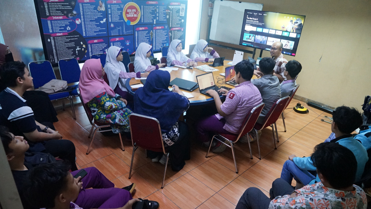 Peserta terdiri dari pelajar, mahasiswa dan umum mengikuti pesantren jurnalistik di kantor Graha Pena Yasmin Bogor, Kamis, 12 Maret 2026.