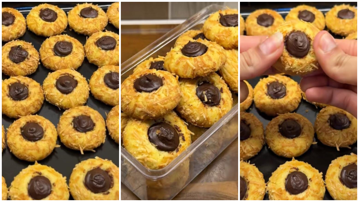 Thumbprint cookies cokelat yang dapat dijadikan salah satu pilihan kue kering untuk sajian Lebaran. 