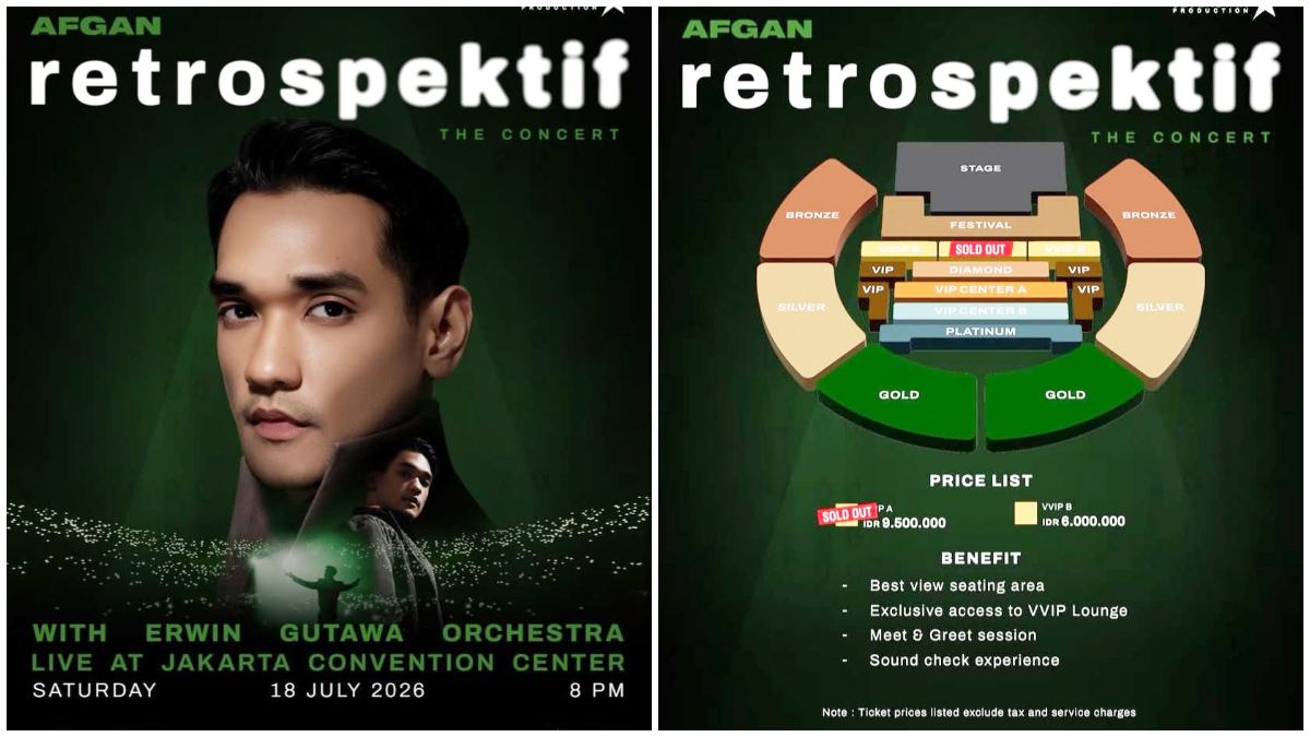 Poster dan unggahan resmi konser Retrospektif Afgan. 