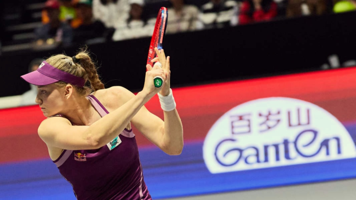 Elena Rybakina lawan&nbsp;Elina Svitolina di&nbsp;Indian Wells 2026.