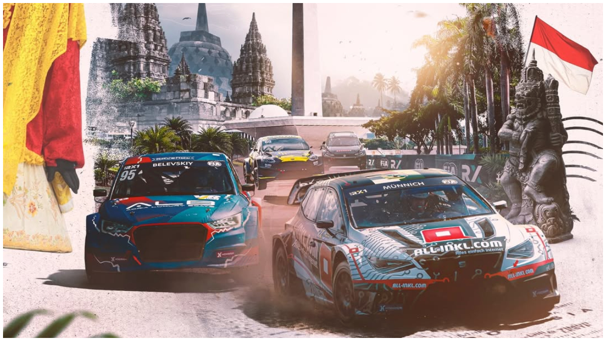 Poster pengumuman Indonesia sebagai tuan rumah ajang FIA Rallycross World Cup yang akan digelar pada 5-6 Desember 2026.