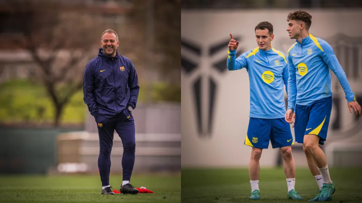 Persiapan Tim Barcelona jelang melawan Sevilla.