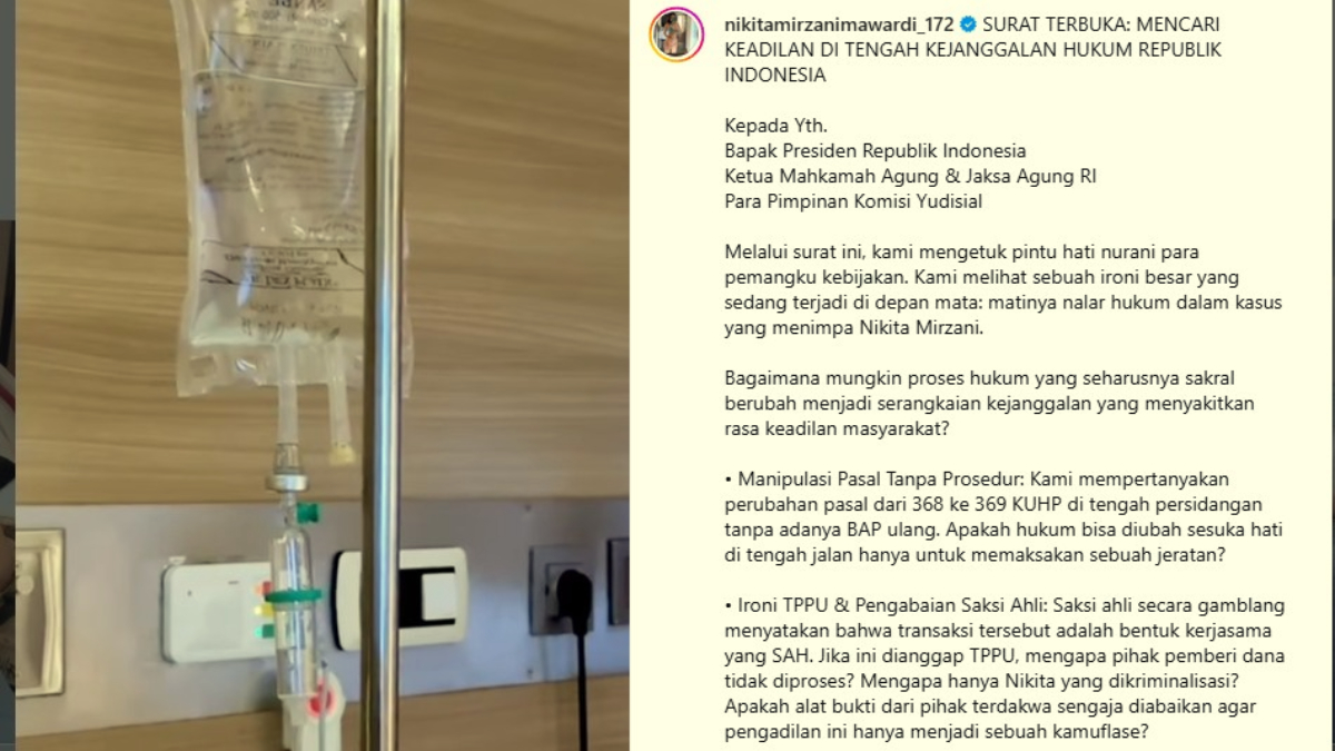 Surat terbuka Nikita Mirzani.