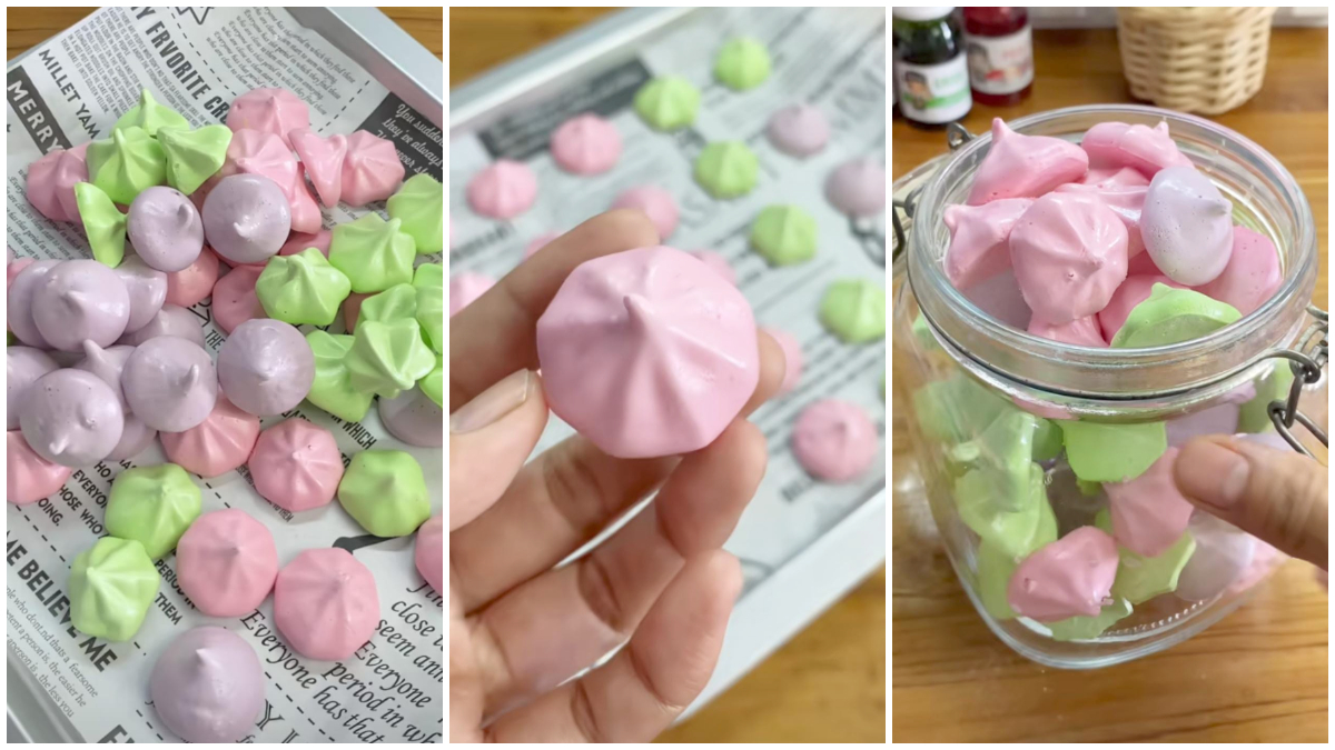 Meringue Cookies, kue Lebaran warna-warni yang mudah dibuat. 