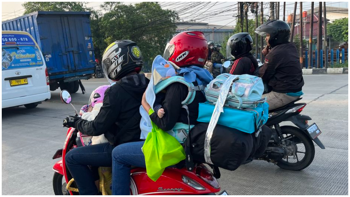 Ilustrasi mudik pakai sepeda motor
