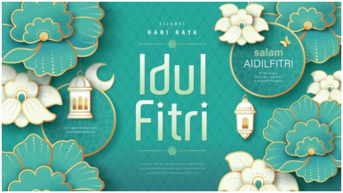 Ilustrasi ucapan Lebaran saat Hari Raya Idul Fitri.