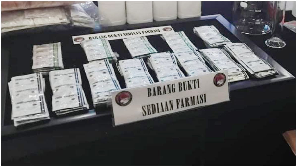 Obat keras jenis tramadol yang disita Satnarkoba Polres Bogor.