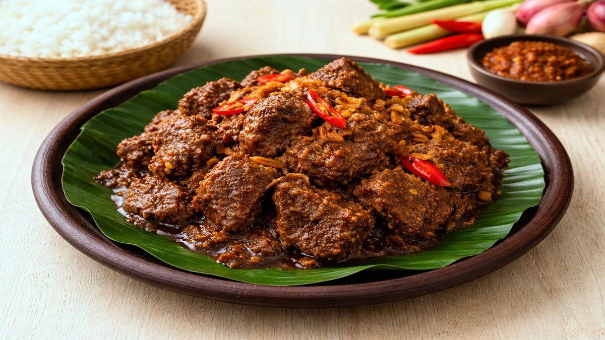 Ilustrasi rendang lebaran 2026.